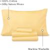 imageMartha Stewart 100 Cotton Queen Sheets Set  4 Piece Soft Smooth Durable Easy Care 16quot Deep Pocket Sheets Bedding Sheets Sateen Sheets 1 Flat 1 Fitted 2 Pillowcases Dorm Essential YellowYellow
