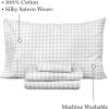 imageMartha Stewart 100 Cotton Queen Sheets Set  4 Piece Soft Smooth Durable Easy Care 16quot Deep Pocket Sheets Bedding Sheets Sateen Sheets 1 Flat 1 Fitted 2 Pillowcases Dorm Essential YellowGingham Light Gray