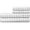 imageMartha Stewart 100 Cotton Queen Sheets Set  4 Piece Soft Smooth Durable Easy Care 16quot Deep Pocket Sheets Bedding Sheets Sateen Sheets 1 Flat 1 Fitted 2 Pillowcases Dorm Essential YellowGingham Light Gray