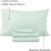 imageMartha Stewart 100 Cotton Queen Sheets Set  4 Piece Soft Smooth Durable Easy Care 16quot Deep Pocket Sheets Bedding Sheets Sateen Sheets 1 Flat 1 Fitted 2 Pillowcases Dorm Essential YellowMint