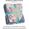 imageMartha Stewart King Size Quilt Bedding Set  3 Piece Soft Washed Microfiber Printed Bedspread Reversible All Season 1 Quilt 2 King Pillow Shams Blue White ampamp Red Painted Floral PrintNadine Painted Jacobean
