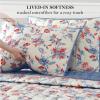 imageMartha Stewart King Size Quilt Bedding Set  3 Piece Soft Washed Microfiber Printed Bedspread Reversible All Season 1 Quilt 2 King Pillow Shams Blue White ampamp Red Painted Floral PrintNadine Painted Jacobean