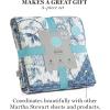 imageMartha Stewart King Size Quilt Bedding Set  3 Piece Soft Washed Microfiber Printed Bedspread Reversible All Season 1 Quilt 2 King Pillow Shams Blue White ampamp Red Painted Floral PrintTiana Floral