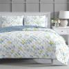 imageMartha Stewart King Size Quilt Bedding Set  3 Piece Soft Washed Microfiber Printed Bedspread Reversible All Season 1 Quilt 2 King Pillow Shams Blue White ampamp Red Painted Floral PrintMaribel Floral Vine