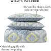 imageMartha Stewart King Size Quilt Bedding Set  3 Piece Soft Washed Microfiber Printed Bedspread Reversible All Season 1 Quilt 2 King Pillow Shams Blue White ampamp Red Painted Floral PrintJamie Medallion