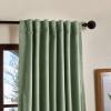 imageMartha Stewart Lucca Velvet Blackout Back Tab Window Curtain Panel Pair 95quot Linen BeigeGreen