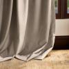 imageMartha Stewart Lucca Velvet Blackout Back Tab Window Curtain Panel Pair 95quot Linen BeigeLinen