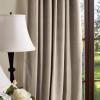 imageMartha Stewart Lucca Velvet Blackout Back Tab Window Curtain Panel Pair 95quot Linen BeigeLinen