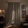 imageMartha Stewart Lucca Velvet Blackout Back Tab Window Curtain Panel Pair 95quot Linen BeigeLinen