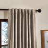 imageMartha Stewart Lucca Velvet Blackout Back Tab Window Curtain Panel Pair 95quot Linen BeigeLinen