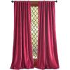 imageMartha Stewart Lucca Velvet Blackout Back Tab Window Curtain Panel Pair 95quot Linen BeigePomegranate