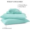 imageMartha Stewart Microfiber Sheets Set   Soft Smooth Durable Easy Care  Bedding Sheets Juniper Sea PinkAqua Turquoise