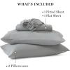 imageMartha Stewart Microfiber Sheets Set   Soft Smooth Durable Easy Care  Bedding Sheets Juniper Sea PinkGrey
