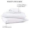 imageMartha Stewart Microfiber Sheets Set   Soft Smooth Durable Easy Care  Bedding Sheets Juniper Sea PinkWhite