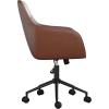 imageMartha Stewart Rayna Swivel Task Chair with Flared Arms for Home Office in Saddle Brown Faux Leather with Oil Rubbed Bronze FrameSaddle Brown Faux LeatherOil Rubbed Bronze