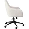 imageMartha Stewart Rayna Swivel Task Chair with Flared Arms for Home Office in Saddle Brown Faux Leather with Oil Rubbed Bronze FrameWhite BoucleOil Rubbed Bronze