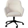 imageMartha Stewart Rayna Swivel Task Chair with Flared Arms for Home Office in Saddle Brown Faux Leather with Oil Rubbed Bronze FrameWhite BoucleOil Rubbed Bronze