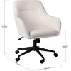 imageMartha Stewart Rayna Swivel Task Chair with Flared Arms for Home Office in Saddle Brown Faux Leather with Oil Rubbed Bronze FrameWhite BoucleOil Rubbed Bronze