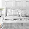 imageMartha Stewart 100 Cotton Queen Sheets Set  4 Piece Soft Smooth Durable Easy Care 16quot Deep Pocket Sheets Bedding Sheets Sateen Sheets 1 Flat 1 Fitted 2 Pillowcases Dorm Essential YellowGingham Light Gray