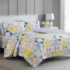 imageMartha Stewart King Size Quilt Bedding Set  3 Piece Soft Washed Microfiber Printed Bedspread Reversible All Season 1 Quilt 2 King Pillow Shams Blue White ampamp Red Painted Floral PrintKite Ditsy Patchwork