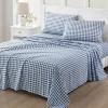 imageMartha Stewart Microfiber Sheets Set   Soft Smooth Durable Easy Care  Bedding Sheets Juniper Sea PinkTodd Checks Blue