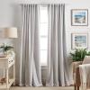 imageMartha Stewart Ticking Stripe Blackout Lining Rod PocketBack Tab Window Curtain Panel Pair 84quot WhiteGrey