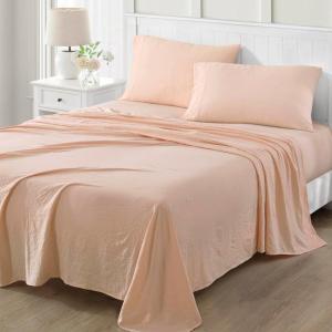 imageMartha Stewart Microfiber Sheets Set   Soft Smooth Durable Easy Care  Bedding Sheets Juniper Sea PinkBlush Pink