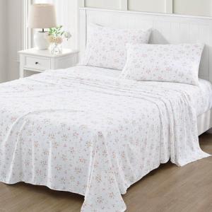 imageMartha Stewart Microfiber Sheets Set   Soft Smooth Durable Easy Care  Bedding Sheets Juniper Sea PinkGigi Floral Rose Quartz