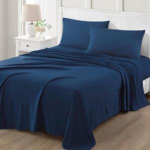 imageMartha Stewart Microfiber Sheets Set   Soft Smooth Durable Easy Care  Bedding Sheets Juniper Sea PinkNavy