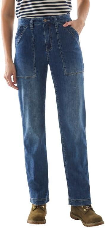 imageMartha Stewart Womens StraightLeg Utility Work Pants  Durable MultiPocket Casual Trousers for Comfort ampamp Everyday WearVintage Wash