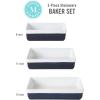 imageMARTHA STEWART 3 Piece Oven to Table Stoneware Bakeware Baking Dish ampamp Casserole Set  RedCobalt Blue