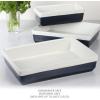 imageMARTHA STEWART 3 Piece Oven to Table Stoneware Bakeware Baking Dish ampamp Casserole Set  RedCobalt Blue