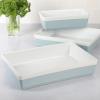 imageMARTHA STEWART 3 Piece Oven to Table Stoneware Bakeware Baking Dish ampamp Casserole Set  RedDusty Blue