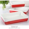 imageMARTHA STEWART 3 Piece Oven to Table Stoneware Bakeware Baking Dish ampamp Casserole Set  RedRed