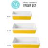 imageMARTHA STEWART 3 Piece Oven to Table Stoneware Bakeware Baking Dish ampamp Casserole Set  RedYellow