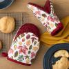 imageMARTHA STEWART Autumn Harvest Pumpkins Mini Oven Mitt 2Pack Set 100 Cotton with Decorative NonSlip Silicone Grip Heat Resistant OrangeGreenIvory 55quotX8quotRedGreenTan