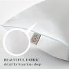 imageMARTHA STEWART Down Alternative Pillows King Size Set Of 2 Plush Cooling Pillow for Back Stomach or Side Sleepers Memory FoamLike Fiber Fill Dobby Stripe 20quot x 36quot WhiteWhite