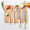 imageMARTHA STEWART Eastwalk 14 Piece High Carbon Stainless Steel Cutlery Kitchen Knife Block Set wABS Triple Riveted Forged Handle Acacia Wood Block  Linen WhiteLinen