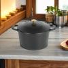 imageMARTHA STEWART Gatwick 7 QT Enamel Cast Iron Dutch Oven Pot with Lid Martha BlueBlack Matte