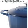 imageMARTHA STEWART Gatwick 7 QT Enamel Cast Iron Dutch Oven Pot with Lid Martha BlueClassic Blue