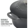 imageMARTHA STEWART Gatwick 7 QT Enamel Cast Iron Dutch Oven Pot with Lid Martha BlueClassic Gray
