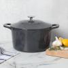 imageMARTHA STEWART Gatwick 7 QT Enamel Cast Iron Dutch Oven Pot with Lid Martha BlueGray