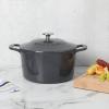 imageMARTHA STEWART Gatwick 7 QT Enamel Cast Iron Dutch Oven Pot with Lid Martha BlueGrey