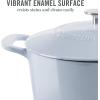 imageMARTHA STEWART Gatwick 7 QT Enamel Cast Iron Dutch Oven Pot with Lid Martha BlueLavender