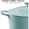 imageMARTHA STEWART Gatwick 7 QT Enamel Cast Iron Dutch Oven Pot with Lid Martha BlueMartha Blue