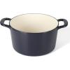 imageMARTHA STEWART Gatwick 7 QT Enamel Cast Iron Dutch Oven Pot with Lid Martha BlueNavy Blue