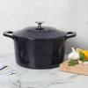 imageMARTHA STEWART Gatwick 7 QT Enamel Cast Iron Dutch Oven Pot with Lid Martha BlueNavy Blue