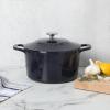 imageMARTHA STEWART Gatwick 7 QT Enamel Cast Iron Dutch Oven Pot with Lid Martha BlueNavy Blue