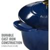 imageMARTHA STEWART Gatwick 7 QT Enamel Cast Iron Dutch Oven Pot with Lid Martha BlueNavy w Gold Knob