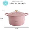 imageMARTHA STEWART Gatwick 7 QT Enamel Cast Iron Dutch Oven Pot with Lid Martha BluePink